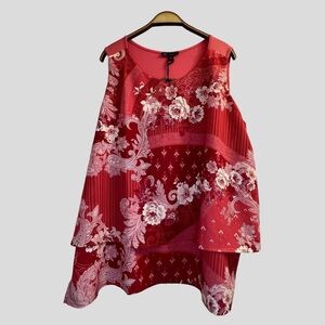 Diane Gilman Women's Tank Top 2XL Pink Layered